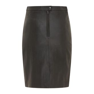 Infinity Leather Dames zwarte leren Biker potlood lange midi rok - Avery