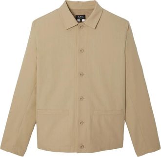 A.P.C. Rodney Jacket - Heren - Zomerjassen - Beige - XL - Katoen - Jassen