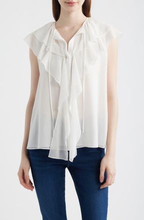 Kobi Halperin Maren Ruffle Cap Sleeve Top in White at Nordstrom, Size X-Small