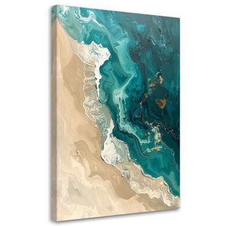 Feeby Impresi&oacute;n De Imagen, Olas Abstractas Mar Playa Turquesa Beige, 80x120