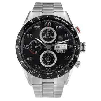 Tag Heuer Pre-owned Tag Heuer Carrera Chronograph Automatic Black Dial Mens Watch CV2A10.BA0796