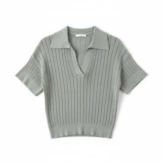 Sablyn Womens Mirabelle Crop Polo In Eucalyptus
