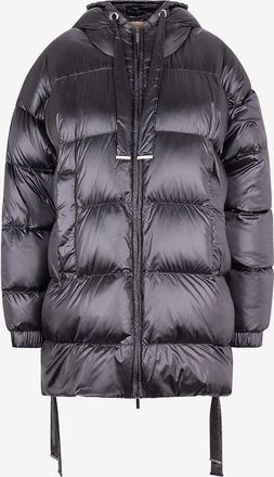 Max Mara Oversize-Metallic-Daunenjacke mit Kapuze Spacepi