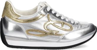 Guess Co Metallic leren sneakers - Zilver