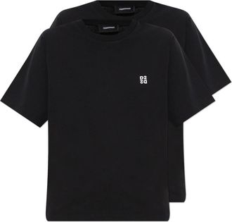 Dsquared2 Tops, Dames, Zwart, M, Katoen, Twee-pack t-shirts