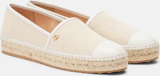 Gianvito Rossi Leather-trimmed canvas espadrilles