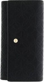 Borbonese Rivetto Embossed Continental Wallet - Dames - Portefeuilles - Zwart - ONE Size - Leer - Accessoires