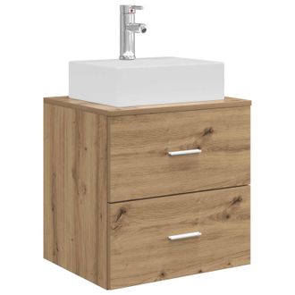vidaXL Vanidad Con Lavabo De Pared Roble Artisan 49,5 X 41 X 62,5 Cm Vidaxl