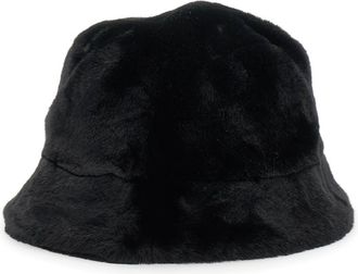 Apparis amara Black Bucket Hat In Eco Fur Woman