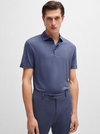 HUGO BOSS Mens Navy Pitton 62 Polo Shirt - Size X-Large