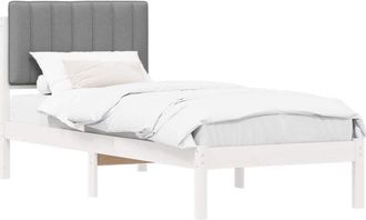 vidaXL Bed Frame with Upholstered Headboard Light Grey 75 x 190 cm vidaXL