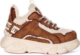 Buffalo Sneakers, female, Brown, 6 UK, CLD Chai Warm Platform Trainers
