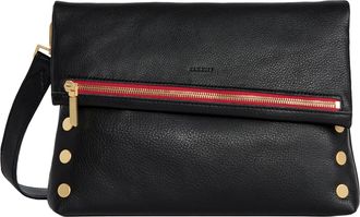 Hammitt Hammitt VIP Black Brushed Gold Red Zip Lrg