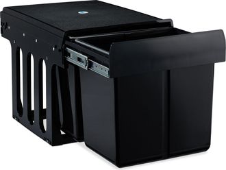 Relaxdays Relaxdays - Cubo De Basura 2 Compartimentos, Papelera Cocina Extra&iacute;ble Bajo Fregadero, 2x15 L, 35,1 X 34,3 X 48 Cm, Negro