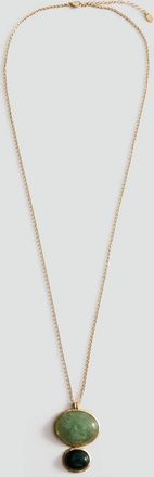 Mango Ciondolo lungo pietre oro - Donna - Taglia unica - MANGO
