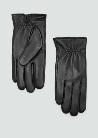 Mango Guanti pelle nero - Uomo - M - MANGO MAN