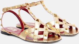 Valentino Garavani Studdy metallic leather sandals