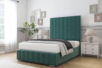 Comfort Beds Paris Plush Bed Frame - 50 Upholstered Headboard in Emerald | Size: Single