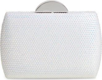 Nina Pacey Crystal Minaudi&egrave;re in White Ab at Nordstrom