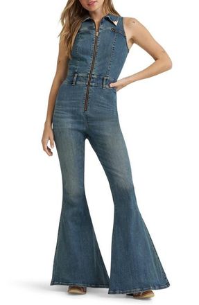 Wrangler x Lainey Wilson Sleeveless Flare Denim Jumpsuit at Nordstrom, Size X-Large