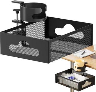 No Brand Organizador De Cajones De Escritorio - Caja De Almacenamiento Debajo Del Escritorio - Organizaci&oacute;n Del Espacio De Trabajo - Gira Sin Necesidad De Tala
