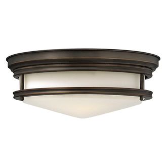 Netlighting Hadley 3 Light Semi Flush Ceiling Light Oil Rubbed Bronze E27 in Brown
