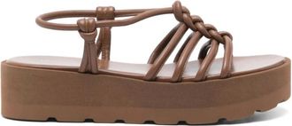 Gianvito Rossi Elastische Slingback Riem Kooi Design Amandel Open Teen - Dames - Sandalen - Bruin - 41 EU - Leer - Schoenen