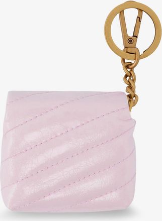 Pinko Womens Leather Airpods Case Pink Hair Accessories