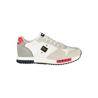 Blauer Witte Polyurethaan Heren Sneaker