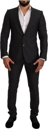 Dolce & Gabbana Grijze Wol Martini Slim Fit Pak - Heren - Business pakken - Grijs - XS - Wol - Kostuums