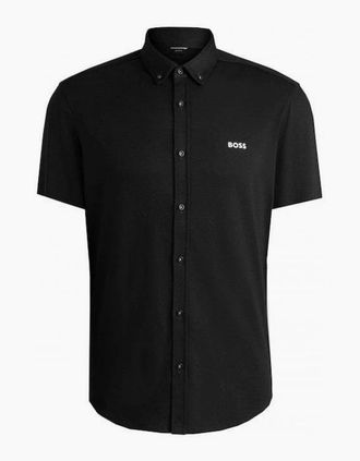 HUGO BOSS Mens Hugo Boss Black Motion Short Sleeved Shirt - Size: 46/Regular