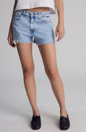 Mavi Rosie Star Print Denim Cutoff Shorts in Star Denim at Nordstrom, Size 26