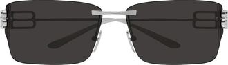 Balenciaga Sunglasses Bb0485 Sa 001 Ruthenium/Grey Unisex