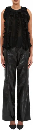 Ulla Johnson Sabra Silk Chiffon Top In Noir