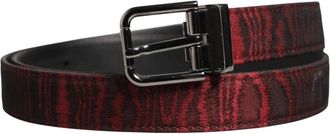 Dolce & Gabbana Jacquard Acetate Metal Buckle Belt - Heren - Riemen - Rood - ONE Size - Leer - Accessoires