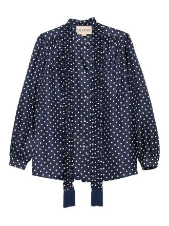 Valentino Garavani Polka-Dot Ruffled Shirt