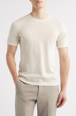 Jack Victor Wellington Cotton & Silk Crewneck T-Shirt in Ecru at Nordstrom, Size Xxx-Large