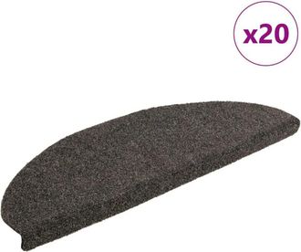 vidaXL Vidaxl - Felpudos Autoadhesivos Para Escaleras, 20 Unidades, 65 X 21 X 4 Cm, Antracita, Semicirculares, Grandes