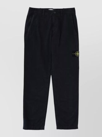 Stone Island logo patch trousers with side and back pockets