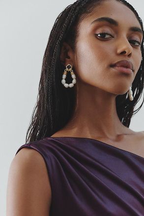 Maison Irem Freshwater Pearl Loop Earrings