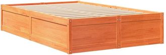 vidaXL Vidaxl - Estructura De Cama Sin Colch&oacute;n Madera Maciza Marr&oacute;n 120x190 Cm