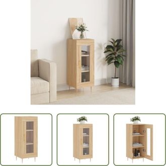 vidaXL vidaXL Credenza con ante in vetro - Credenza Rovere Sonoma 34,5x34x90 cm in Legno Multistrato