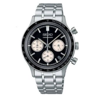 Seiko Chronograph Quartz Black Dial Mens Watch SSB479P1