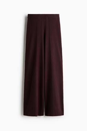 H&M Weite Feinstrick-Hose - Weinrot