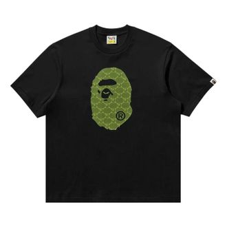 A Bathing Ape College Monogram Ape Head Relaxed Fit T-Shirt Black 1L30-110-334-BLK