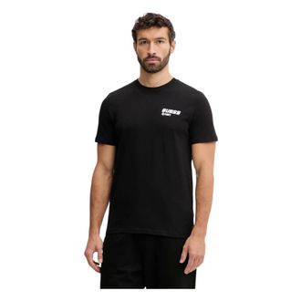 Guess T-Shirts, male, Black, Size: XL Printed Logo T-Shirt
