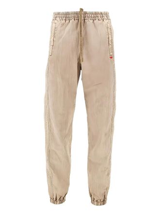 Diesel Broek met zijstreep en trekkoord - Beige