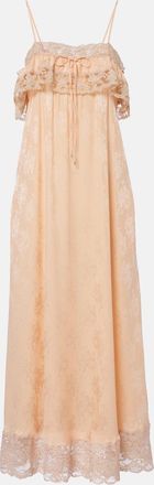 Chlo&eacute; Chlo&eacute; Lace-trimmed silk jacquard midi dress
