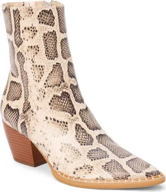 Matisse Footwear Caty Western Pointed Toe Bootie in Natural Multi Snake at Nordstrom, Size 5.5