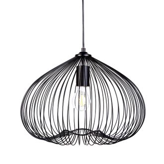 Beliani L&aacute;mpara De Techo Colgante Pantalla Ovalada De Metal Negro Cocina Industrial Dormitorio Tordino